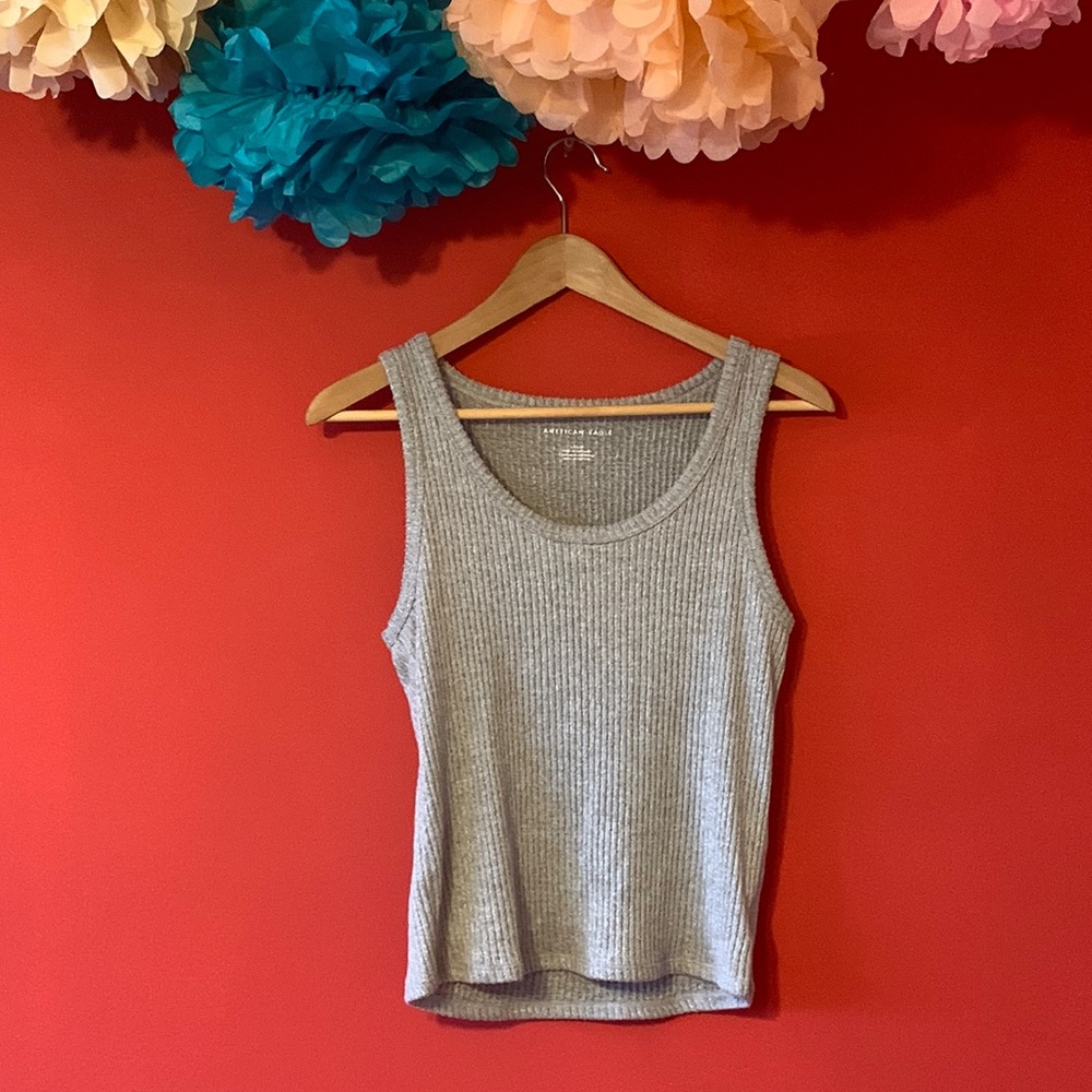 American Eagle Super Soft Grey Cropped Tank